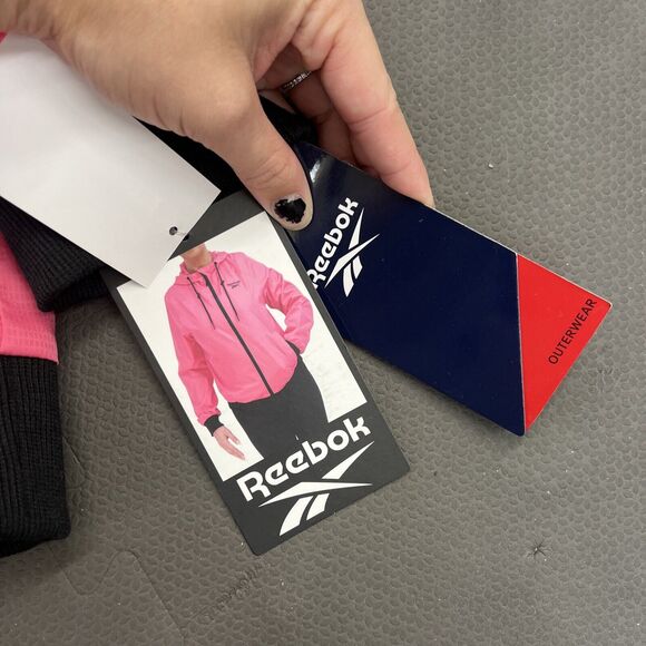 NWT Reebok Women's Windbreaker Jacket Laser Pink & Black XXL Retail $125 Charity - Picture 7 of 15